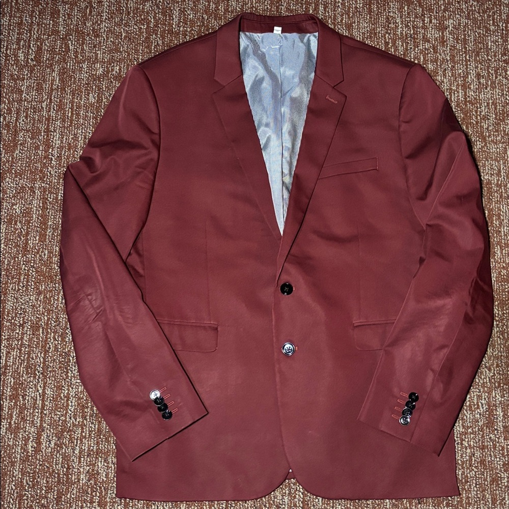 Express Men's Burgundy Suit Jacket extra slim‎ fit men’s size 44 maroon classic